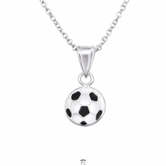 Zilveren ketting met voetbal als hanger